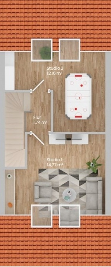 Dachgeschoss - NEUBAU - Stilvolles Reihenmittelhaus in ruhiger Lage von Palzing/ Zolling