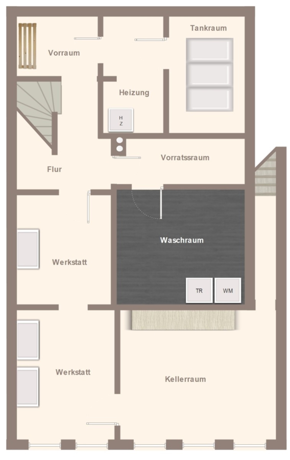 Kellergeschoss - Großzügiges Reiheneckhaus mit traumhaftem Garten in ruhiger Lage von Langenpreising