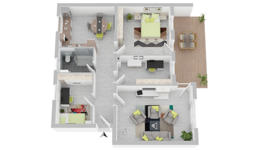 Grundriss - Großzügige 4-Zi.-Gartenwohnung in ruhiger Lage – individuell nach Ihren Vorstellungen gestaltbar!