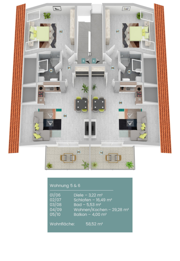 NEUBAU - Stilvolles 6-Parteienhaus in Palzing/ Zolling - Dachgeschoss