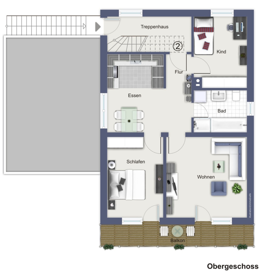 Moderne 3-Zimmer-Wohnung in traumhafter Lage von Langenpreising - Grundriss